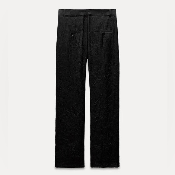 NWT ZARA ZW COLLECTION FEATHERS SHIRT & SATIN EFFECT CRINKLE PANTS - Picture 9 of 16
